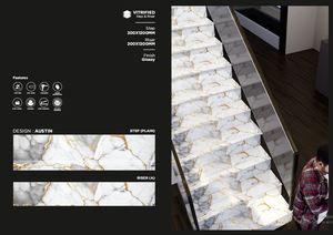 Non slip Contemporary Indoor Porcelain Staircase Step <b>Tile</b> Commercial <b>Decorative</b> Stair Treads and Risers Ceramic Floor <b>Tile</b> - Product Image 3