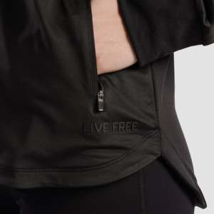 เสื้อออกกำลังกายสีดำแบบยาวพร้อมดีไซน์ Motion Flow - Product Image 6