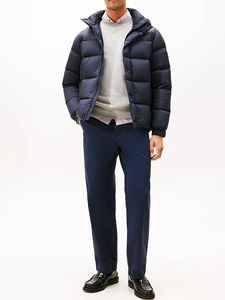 Vente chaude hommes hiver bouffante veste col montant cisaillement traitement épais rembourrage fermeture à glissière motif décorer tissu tissé - Product Image 3