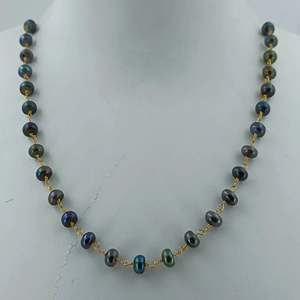 Collier artisanal en argent sterling 925 avec perle d'eau douce noire, style bohème, pierre de naissance de juin, cadeau idéal pour son anniversaire - Product Image 4