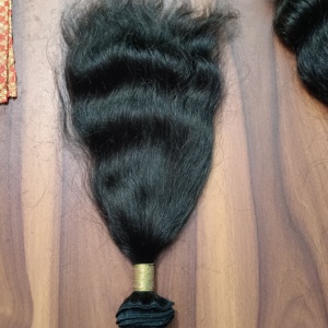 Genius Wefts 100g Onda suelta Estilo de onda de agua profunda Alta calidad Remy Raw Indian Extensión de cabello humano Trama Temple Collection - Product Image 1