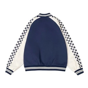 เสื้อแจ็คเก็ตเบสบอลผู้ชาย หนังแท้ กันน้ำ กันลม ผ้าแคนวาส ปักลายฮิปฮอป สไตล์สตรีทแฟชั่น ทรงหลวม - Product Image 3