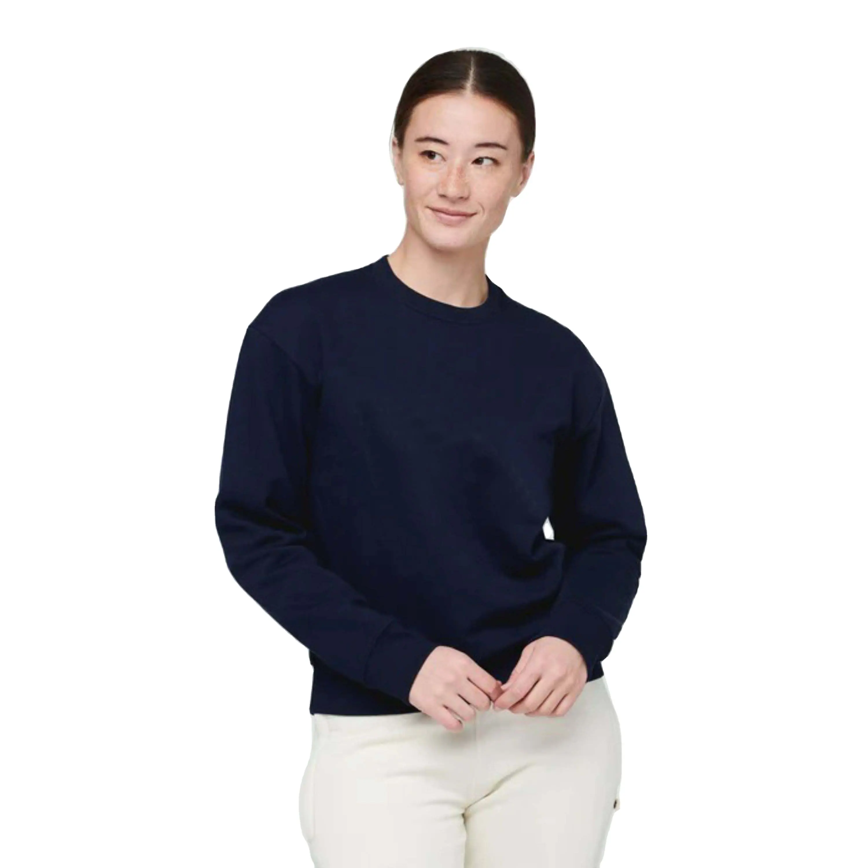 OEM Custom Manufacturing Eco-Friendly Organic Cotton Women's Sweatshirt - Sustainable Fashion Pullover