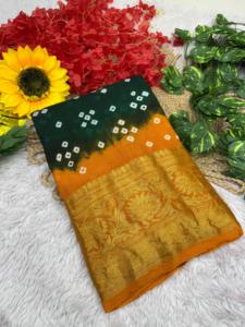 Nuevo último Sari pesado con mano Daing con seda de algodón La mejor calidad Siempre la primera vez Limpieza en seco saris ropa de fiesta - Product Image 4