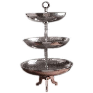 3 <b>Tier</b> <b>Cake</b> <b>Stand</b> Shaped Metal Aluminium Octagon Shaped Decorative Luxury Tabletop <b>Cake</b> Serving <b>Stand</b> - Product Image 5