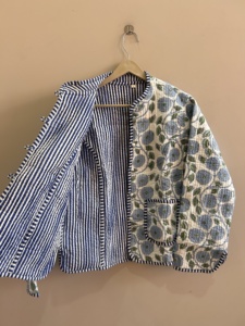 Hand Block Printed Cotton <b>Quilted</b> Jacket Boho Women Handmade Jacket Reversible Coat - Product Image 6