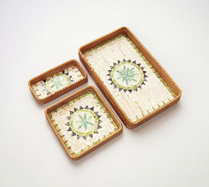 ถาดเสิร์ฟตกแต่งงานฝีมือประดับมุกเวียดนาม ดีไซน์หรูหรา ทนทาน เป็นมิตรกับสิ่งแวดล้อม ผิวขัดเงา สำหรับบ้านหรูและโรงแรม - Product Image 2