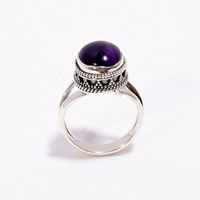 Vente en gros de bague vintage en argent bague améthyste bijoux en argent du fournisseur indien bague en argent améthyste acheter en vrac