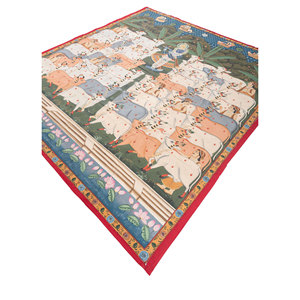 Pichwai Art Ivory Cotton Rope Bohemian Christmas <b>Wall</b> Art & Tapestry for Outdoor <b>Wall</b> <b>Decor</b> - Product Image 2