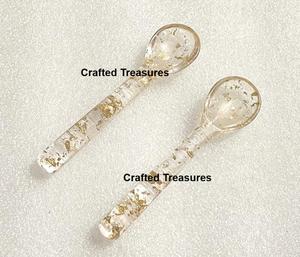 Cuillère à thé en résine de style vintage, cuillères de service en résine minimalistes de luxe, manche torsadé, mini cuillère pour la vaisselle, articles de cuisine - Product Image 2