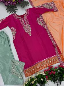 ชุดเดรสสตรีชนเผ่าอินเดียชุดเดรสยาว3ชิ้น - Product Image 4
