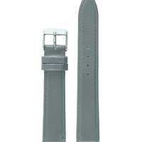 Correa de Reloj Inteligente Unisex de Cuero Genuino de Lujo, Color Gris Claro, 7 Luces, Acero Inoxidable, 20 mm, Transpirable, Impermeable, Suave y Ajustable