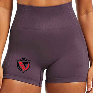 Shorts Deportivos Casuales para Mujer, Cintura Media, para Yoga y Gimnasio, Sin Costuras, Transpirables, de Secado Rápido, con Logotipo Personalizado, Efecto Push-Up, de Algodón - Product Image 2