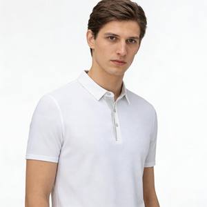 Polo à manches courtes bleu marine DEZE Sports Quality pour homme, col contrasté, tissu respirant, idéal pour le golf, les sports et les occasions décontractées - Product Image 5