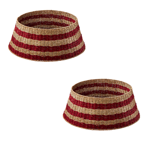 Sustainable Natural Seagrass Tree Collar Eco-Chic Christmas Tree <b>Skirt</b> For Festive Charming Home Decor, Handmade In Vietnam - Product Image 2