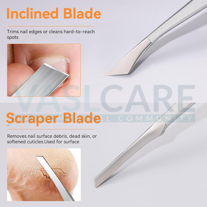 ชุดทำเล็บเท้าแบบมืออาชีพพร้อมกรรไกรตัดหนังกำพร้าตะไบเล็บเครื่องมือตัดเล็บเท้ามีดเครื่องมือผ่าตัดโดย vaslcare - Product Image 3