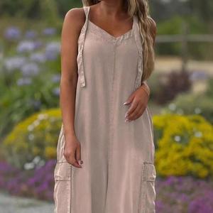 Monos sueltos para mujer, monos con correas ajustables, monos holgados, mono informal de pierna ancha con bolsillos, pantalones Palazzo 2025 - Product Image 6