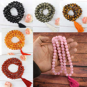 Collar Mala de Cuentas Facetadas de Piedra de Cristal Natural - Gemas Hechas a Mano de 10mm para Meditación, Yoga, Reiki y Japa - Para Hombres y Mujeres - Product Image 2