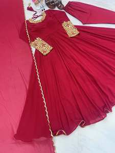 Nouvelle robe de soirée avec dupatta et pantalon assorti, couleur magnifique avec broderie, tenue décontractée, robe de cérémonie - Product Image 5