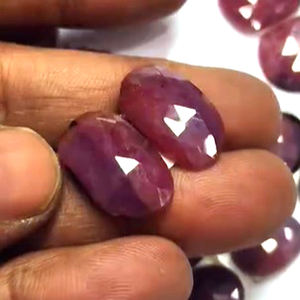 Lote de 14 pares de rubíes naturales de 12-17 mm, corte ovalado elegante, tamaño libre, cabujón de corte rosa, 254 quilates, Iroc Sales, rubíes sueltos de base plana - Product Image 3