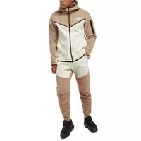Nouvel ensemble de survêtements de sport de qualité supérieure pour hommes, en molleton technique, à capuche, décontracté, pour la salle de sport et l'entraînement, deux pièces
