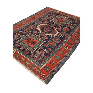 Alfombra de Lana Azul Kiaan Anudada a Mano Paem-1437 9x12 Rectangular con Patrón de Medallón para Decoración de Sala de Estar o Uso en Pasillos - Product Image 2