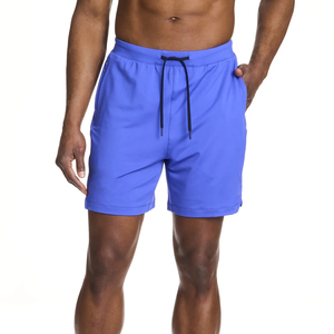 Pantalones cortos deportivos sólidos para hombre, transpirables, de secado rápido, para gimnasio, Fitness, bolsillo con cremallera trasera, respetuosos con el medio ambiente, tenis, correr, entrenamientos - Product Image 2