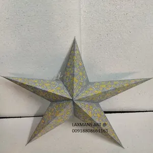 new paper star lanterns Hot Selling Luxury Decor Christmas Printed Paper Star Lamps / Lanterns Wholesale From India