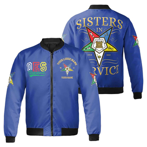 Nom personnalisé Chapitre OES Ordre des soeurs de l'étoile de l'Est en service Blouson aviateur Vestes à manches longues sur mesure de haute qualité - Product Image 1