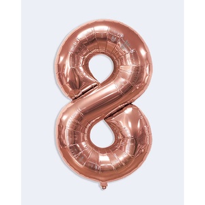 Globo Número 8 Color Oro Rosa de 100 cm, Decoración para Fiestas - Product Image 1