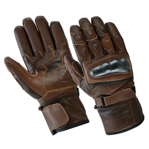 Gants en cuir Thinsulate blindés de moto marron Gants de course automobile en cuir véritable pour hommes - Product Image 2