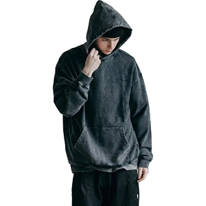 เสื้อฮู้ดผู้ชายโอเวอร์ไซส์2025 500gsm ผ้าฝ้ายปรับแต่งได้ใส่ได้ทั้งชายและหญิงเสื้อฮู้ดซักไหล่ตกสไตล์ใหม่ - Product Image 5