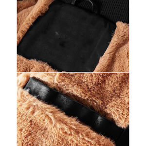 Wholesale Men's Fleece <b>Lined</b> Bomber Faux Leather <b>Jacket</b> Custom Made Faux <b>Fur</b> Men Winter Thickening Warm <b>Jackets</b> Coats - Product Image 6