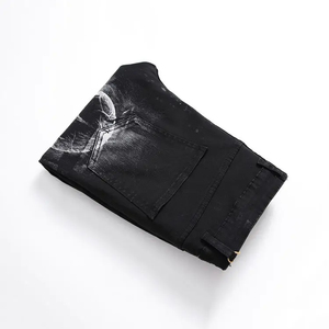 Pantalones de mezclilla para hombre rasgados cónicos ajustados, pantalones vaqueros de algodón informales de invierno desgastados, ropa de calle moderna, atuendo elegante - Product Image 3