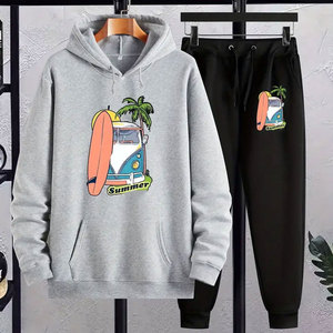 Survêtement d'hiver personnalisé de meilleure qualité pour hommes 100% coton grande taille sérigraphié col à capuche motif solide - Product Image 2