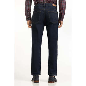 Jeans de mezclilla casual de verano, corte ajustado, lavado a la piedra, B MN-JNS-SS25-007, pierna recta, azul medio, con bolsillos, lavado. - Product Image 1