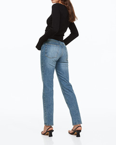 Moda Casual cintura alta pantalones de pierna ancha Denim Jean pantalones mujeres alto elástico Delgado gris lavado trasero levantamiento Flare Jeans - Product Image 3