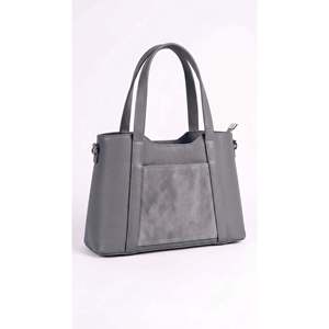 Borsa Strutturata in Vera Pelle Dollaro e Camoscio con Chiusura a Patta, Made in Italy - Product Image 4
