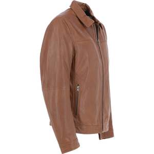 Blouson de motard en cuir pour hommes décontracté avec fermeture éclair et poches coupe régulière entièrement doublé fabrication professionnelle de haute qualité vente en gros - Product Image 4