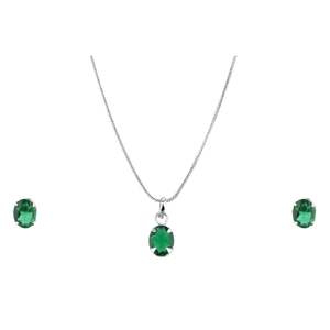 Cubic Zirconia CZ Oval cadena colgante collar pendientes conjunto de joyería regalo para mujer - Product Image 4