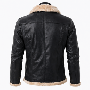 Chaqueta de cuero personalizada de alta calidad para hombre, chaqueta lisa con forro de piel, chaqueta de cuero estilo shearling personalizada en venta - Product Image 2