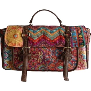 Bolso Boho Hecho a Mano, Bandolera, Bolso de Playa Unisex con Cierre de Cremallera y Broche, Forro de Algodón, Bordado - Product Image 1