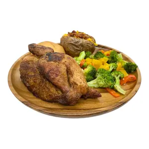 Natural Acacia Wood Plate <b>Set</b> Rustic Dinnerware Handcrafted Versatile Tableware Durable Lightweight Eco Friendly <b>Serving</b> Tray - Product Image 4