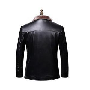 Men's Casual Leather <b>Jacket</b> <b>Slim</b> <b>Fit</b> <b>Jacket</b> Spring and Autumn Motorcycle <b>Jacket</b> - Product Image 3