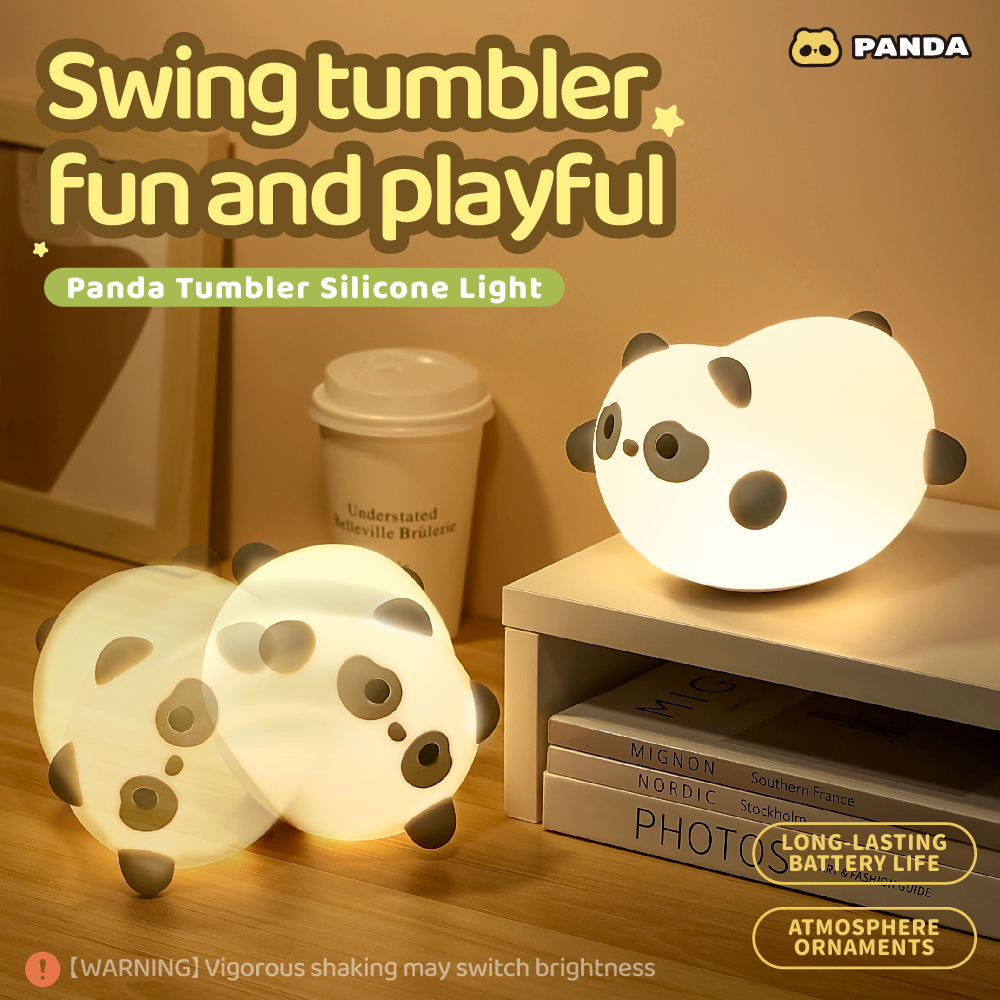 Smart Lighting Bed USB Rechargeable LED Cute Cartoon Small Lamps Animal Lights Touch Silicone Panda Table Night Lamp for Kids