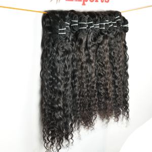 Extensiones de cabello humano de templo vietnamita virgen 100% baratas para Genius Weft Natural sin procesar Kinky Tengle Free Curly Natural Wave - Product Image 5