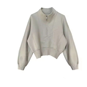 Mujeres Quarter-Zip Sudadera Pullover Manga larga Ligero Transpirable Athletic Top - Product Image 1