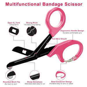 Tijeras resistentes para traumatismos con punta redondeada para cortar vendajes en clínicas, hospitales y uso en el campo - Product Image 2
