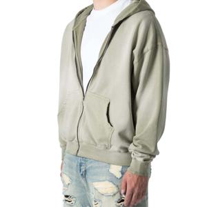 Sudaderas con cremallera térmica de gran tamaño personalizables de alta calidad para hombre, sudaderas con capucha de algodón negro básicas para el invierno - Product Image 3