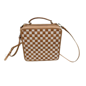 2023 nueva llegada logotipo personalizado cuero genuino bandolera bolso de hombro Ins tejido a mano tamaño pequeño cremallera rebordear al aire libre - Product Image 1